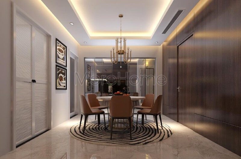 Nội thất phòng ăn hiện đại và đơn giản nhưng vẫn đảm bảo các tiện nghi cần thiết.
